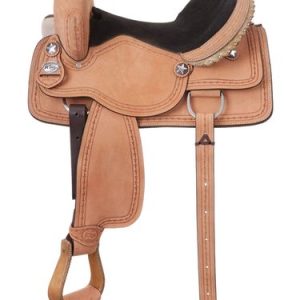 10" to 17" King Series Cowboy Roughout Saddle with Barbwire Tooling 181