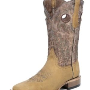 Mens Circle G Honey Embroidery Wide Square Toe Boot L6316